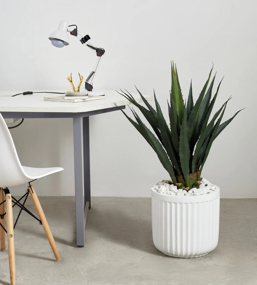 Indoor/Outdoor Large Nordic Minimalist Fiberstone Lightweight Round Planter Pot - 16, 13, 11 inch Matte Finish - Suitable for Monstera