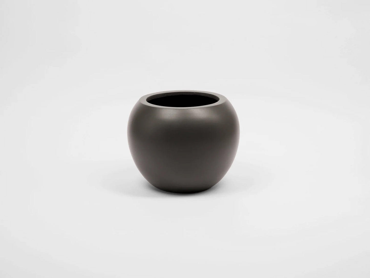 Indoor/Outdoor Large Nordic Minimalist Fiberstone Lightweight Round Curve Balloon Ball Tapered Decor Planter Pot - 16, 10 in Matte Finish