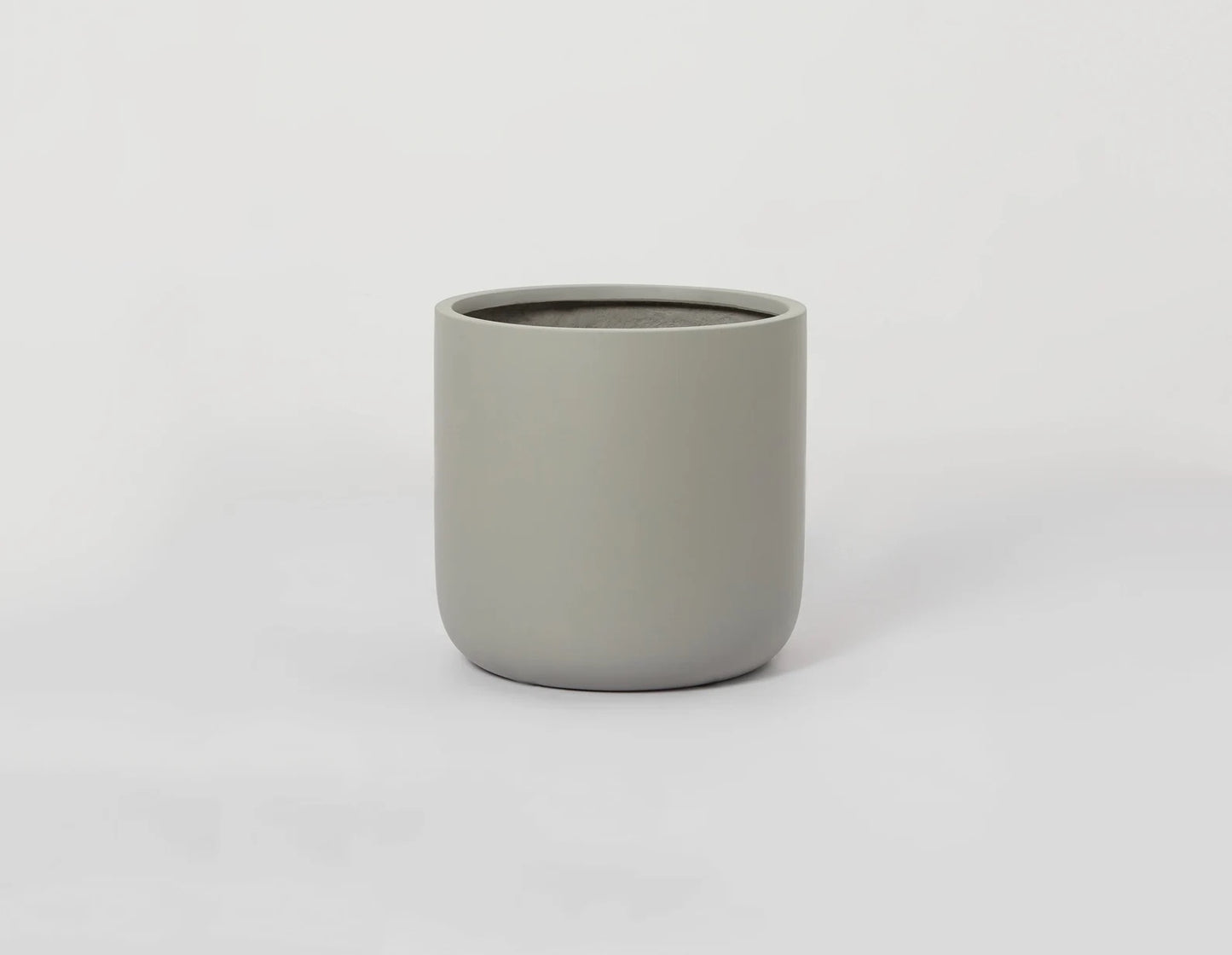 Indoor/Outdoor Large Nordic Minimalist Fiberstone Lightweight Round Cylinder Planter Pot - 12, 9 inch Matte Finish - Ficus Fiddle Fig