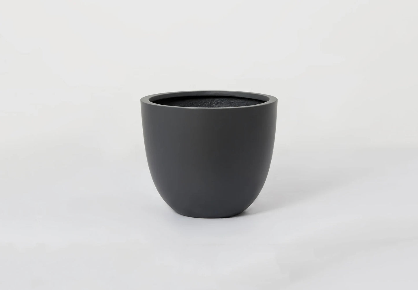 Indoor/Outdoor Large Nordic Minimalist Fiberstone Lightweight Round Planter Pot - 17, 14, 11 inch Matte Finish - Suitable for Ficus Alii
