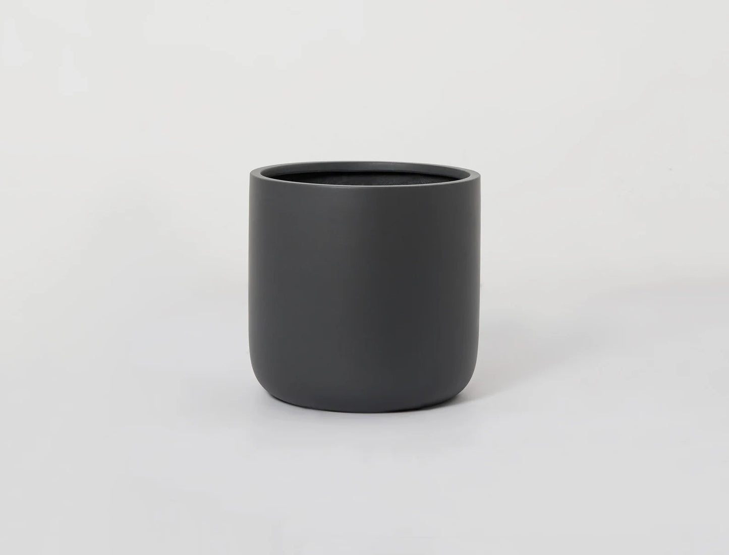 Indoor/Outdoor Large Nordic Minimalist Fiberstone Lightweight Round Cylinder Planter Pot - 12, 9 inch Matte Finish - Ficus Fiddle Fig