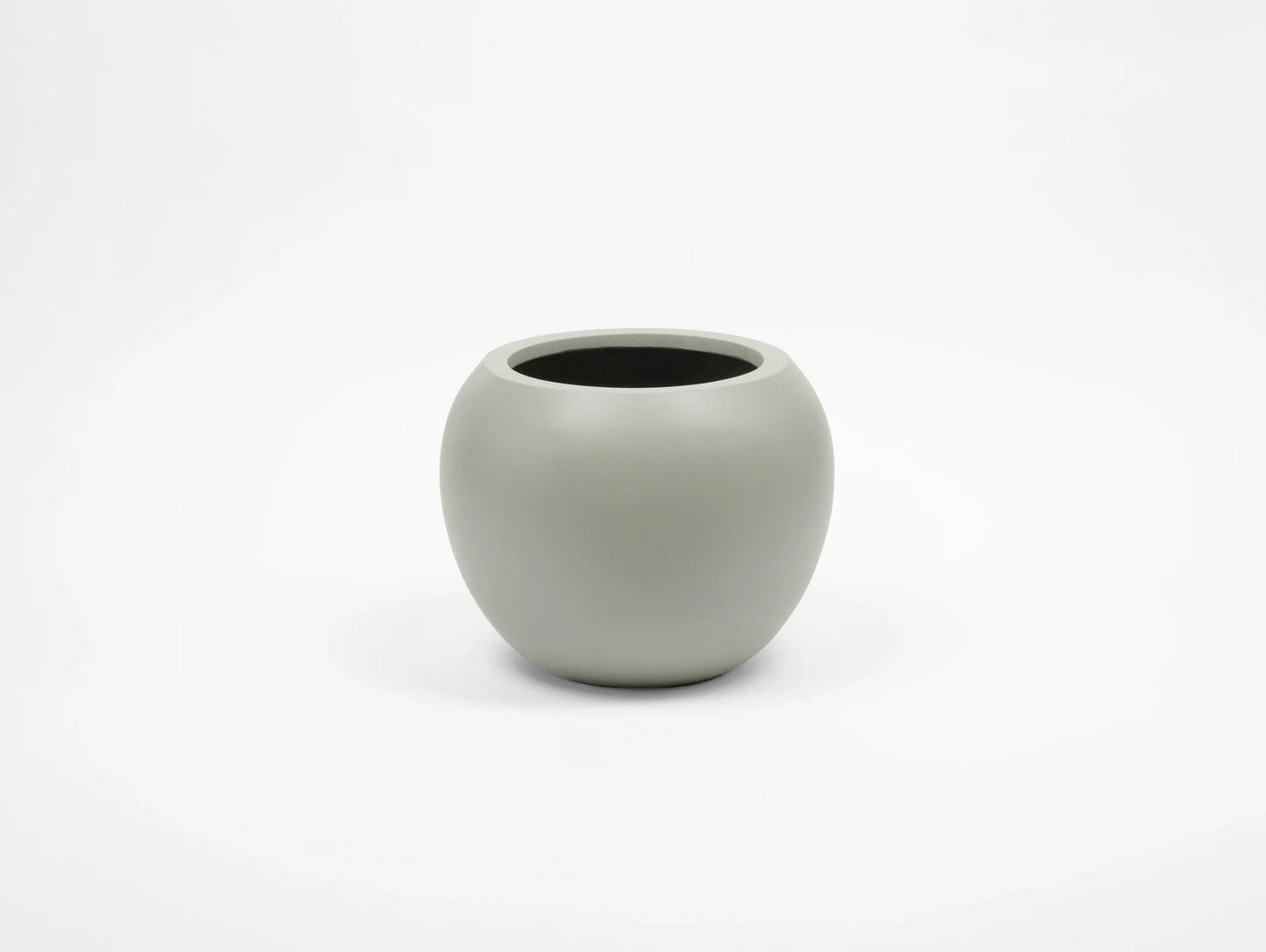 Indoor/Outdoor Large Nordic Minimalist Fiberstone Lightweight Round Curve Balloon Ball Tapered Decor Planter Pot - 16, 10 in Matte Finish